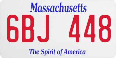 MA license plate 6BJ448