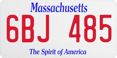 MA license plate 6BJ485