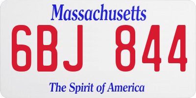 MA license plate 6BJ844