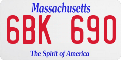 MA license plate 6BK690