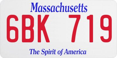 MA license plate 6BK719