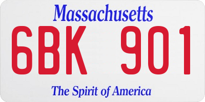 MA license plate 6BK901