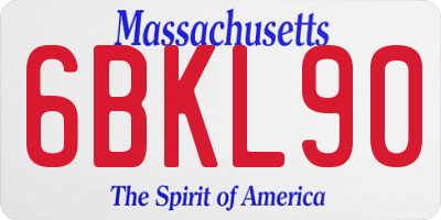 MA license plate 6BKL90