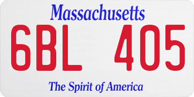 MA license plate 6BL405