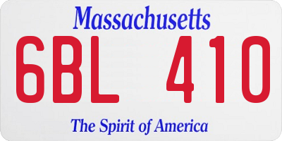 MA license plate 6BL410