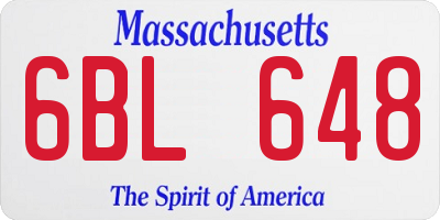 MA license plate 6BL648