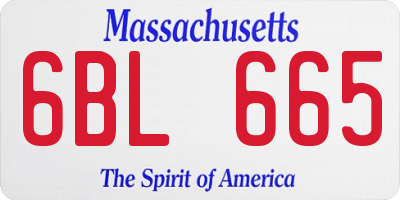 MA license plate 6BL665