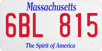MA license plate 6BL815