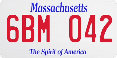 MA license plate 6BM042
