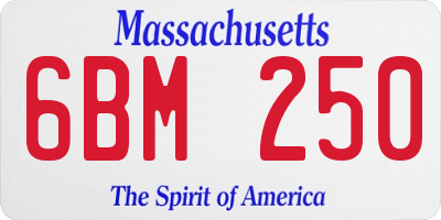 MA license plate 6BM250