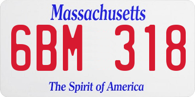 MA license plate 6BM318