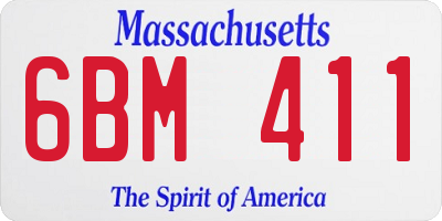 MA license plate 6BM411
