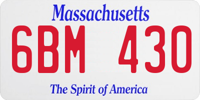 MA license plate 6BM430