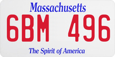 MA license plate 6BM496