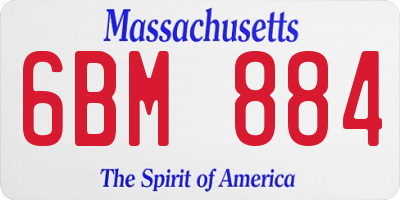 MA license plate 6BM884