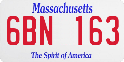 MA license plate 6BN163