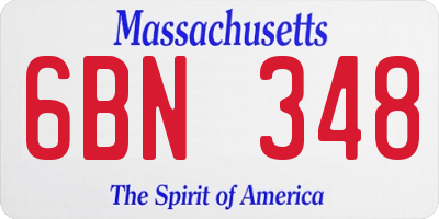 MA license plate 6BN348