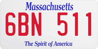 MA license plate 6BN511