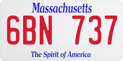 MA license plate 6BN737