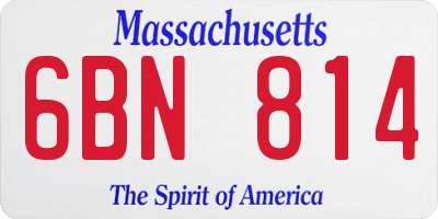 MA license plate 6BN814