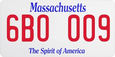 MA license plate 6BO009