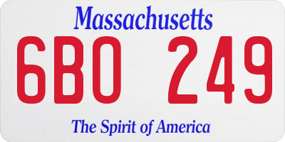 MA license plate 6BO249