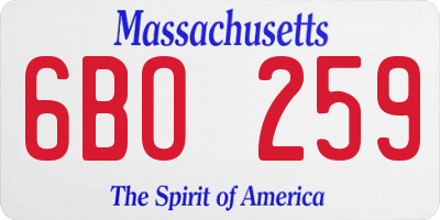 MA license plate 6BO259