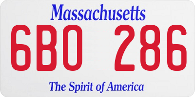 MA license plate 6BO286