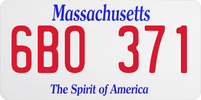 MA license plate 6BO371