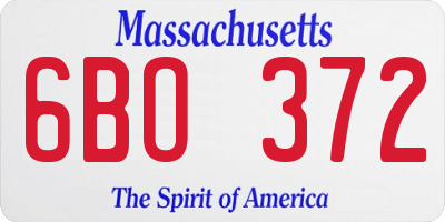 MA license plate 6BO372