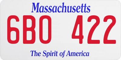 MA license plate 6BO422