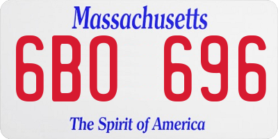 MA license plate 6BO696