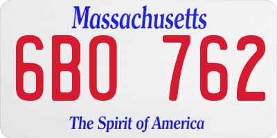 MA license plate 6BO762
