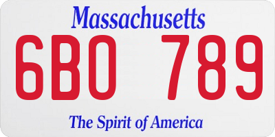 MA license plate 6BO789
