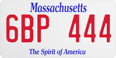 MA license plate 6BP444