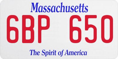 MA license plate 6BP650