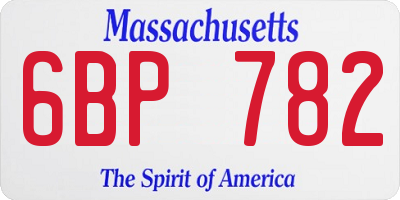 MA license plate 6BP782