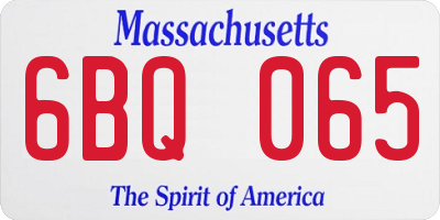 MA license plate 6BQ065