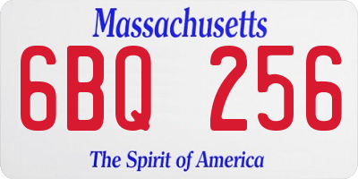 MA license plate 6BQ256