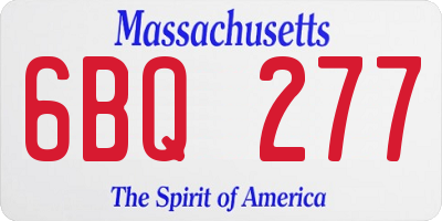 MA license plate 6BQ277