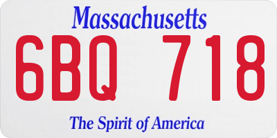MA license plate 6BQ718