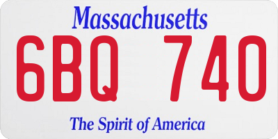MA license plate 6BQ740