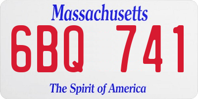 MA license plate 6BQ741
