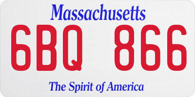 MA license plate 6BQ866