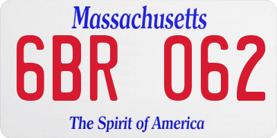 MA license plate 6BR062