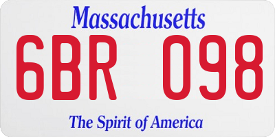MA license plate 6BR098