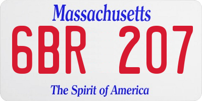 MA license plate 6BR207