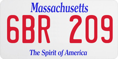 MA license plate 6BR209