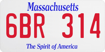MA license plate 6BR314