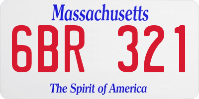 MA license plate 6BR321